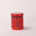 spice jars and rack set 9-piece set spices salt pepper salt jar plastic lid Red printing round glass salt & pepper jars